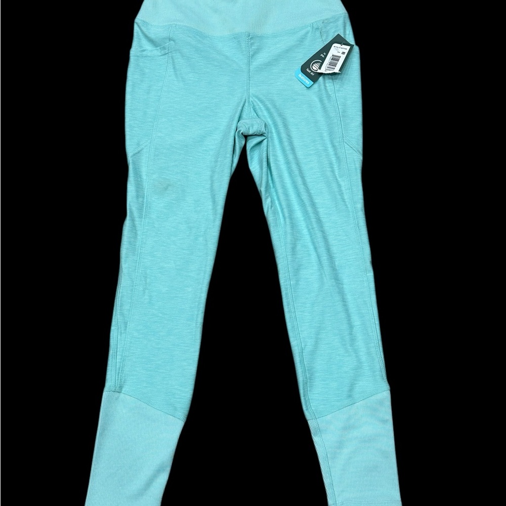 Women's MTA Sport Small Teal Pants Leggings Pull On Stretch Pockets Active NWT - Picture 3 of 9